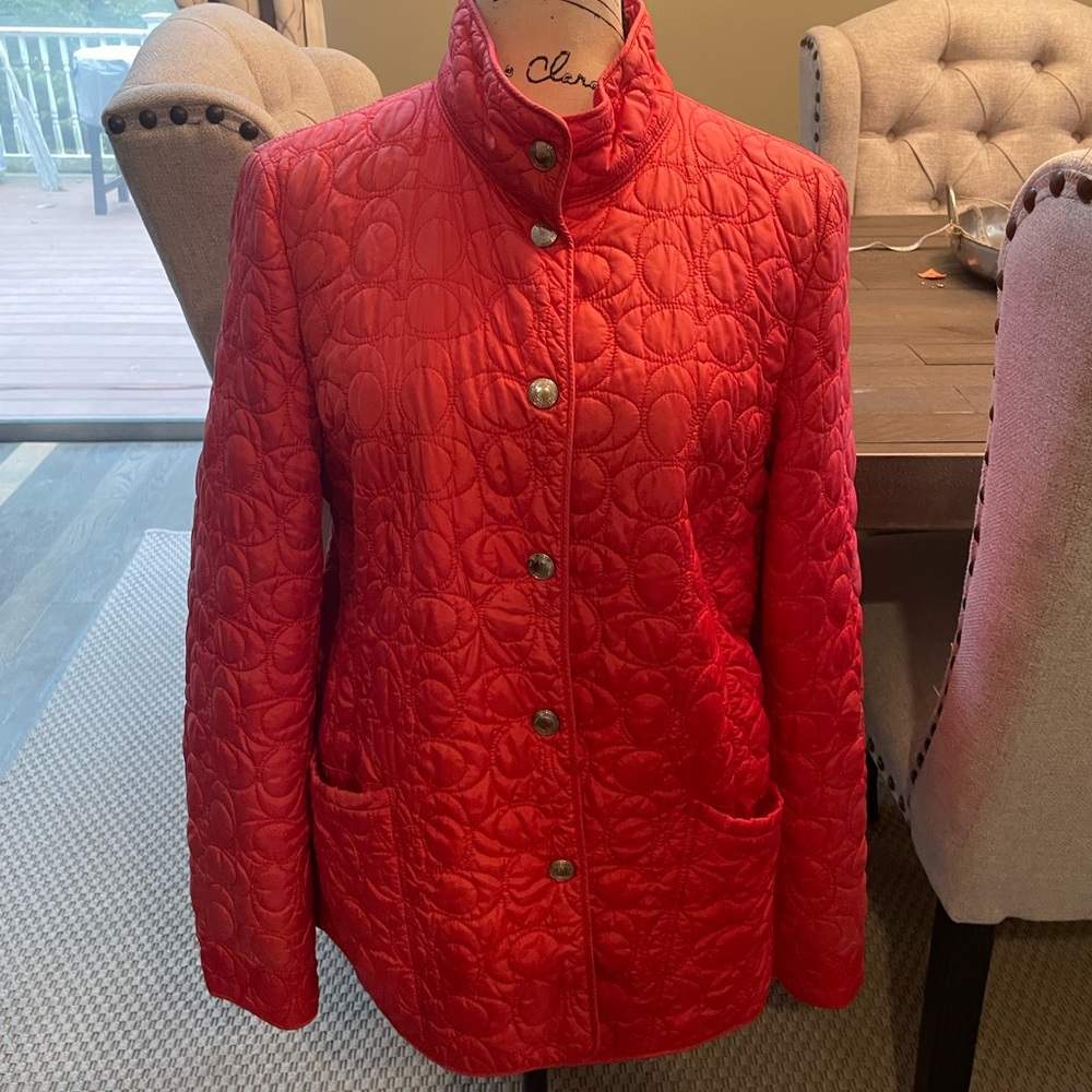 Coach Quilted Jacket with Pockets. Size Large